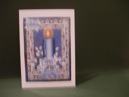 Blue Christmas Candle by Christine Young