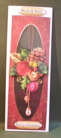Christmas Baubles & Holly Large Dl by Christine Young