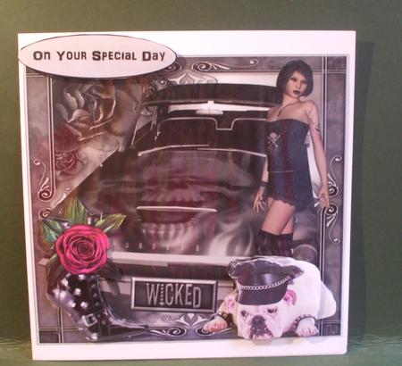 Red Rose T-bird Topper with Decoupage by Christine Young