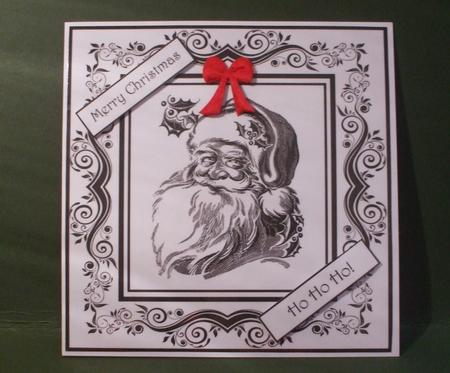 Monochrome Santa 8x8 - Inksaver by Christine Young