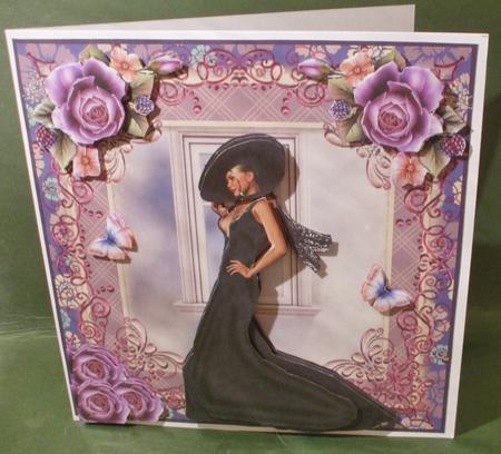 Elegance in Purple Dress Card Front Kit by Christine Young