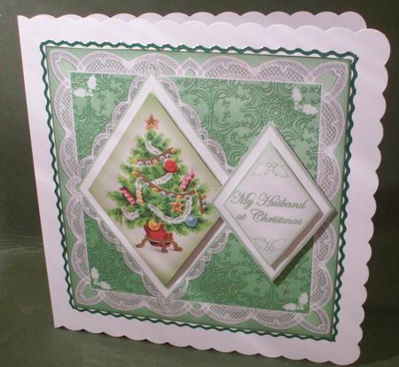 Christmas Tree g My Husband 7in Double Diamond Topper by Christine Young