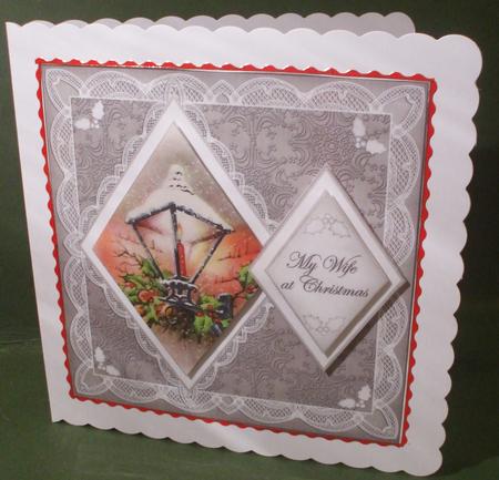Silver Lantern My Wife 7in Double Diamond Topper by Christine Young
