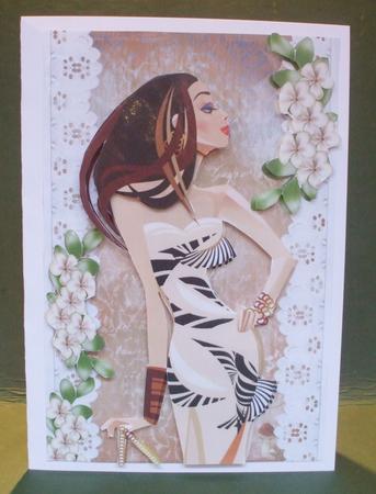 Lady with Elegance with a Touch of Vintage with Lace, Flower by Christine Young