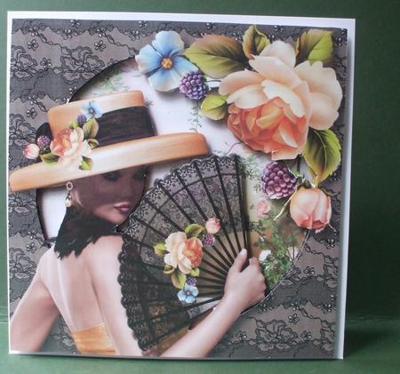 Black Lace & Peach Roses Mini Kit by Christine Young