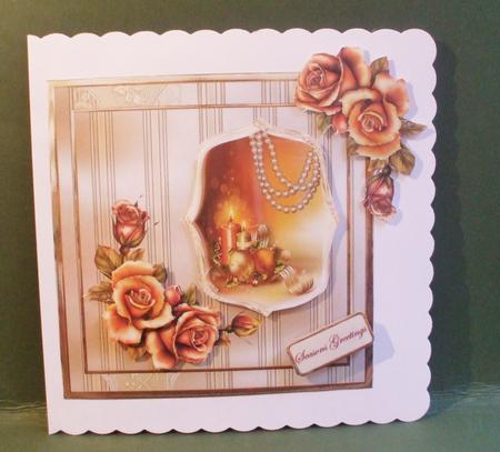 Christmas Candles and Baubles Card and Decoupage by Christine Young