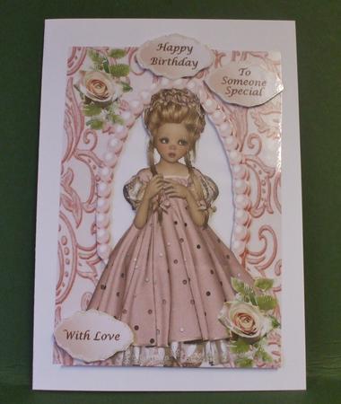 Pretty in In Pink with Pearls and Rose by Christine Young