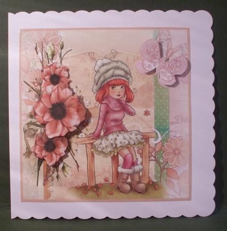 Autumn Time Card with Decoupage by Christine Young