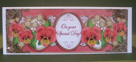 Dark Red Pansy Special Day Large Dl Decoupage Topper by Christine Young