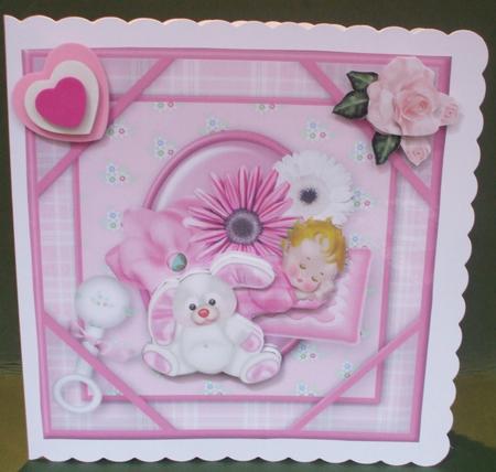 Hush Little Baby Corner Frame Card - Pink by Christine Young