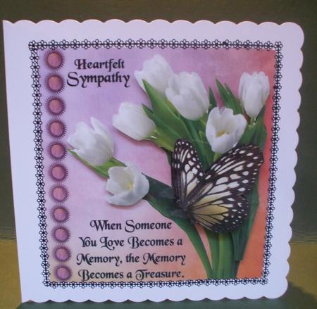 Heartfelt Sympathy with Flower & Butterfly Decoupage by Christine Young