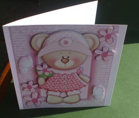 Gorgeous Bear with Pink Flower 8x8 Mini Kit by Christine Young
