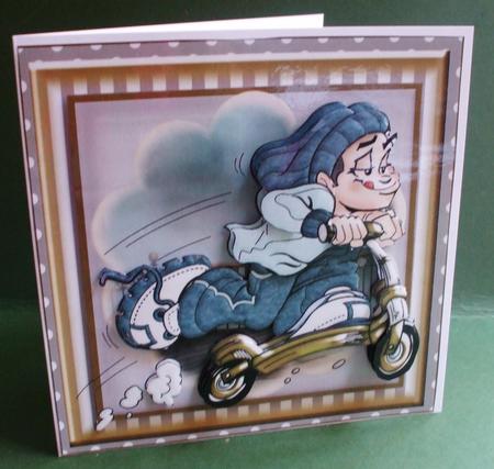 Scooter!! Card Front Kit by Christine Young