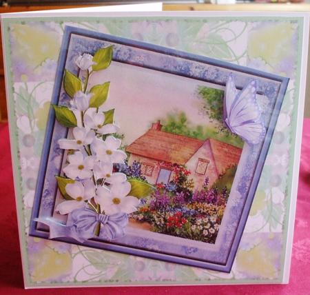 Cottage and Butterflies Decoupage Sheet by Christine Young