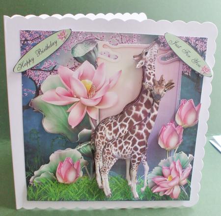 Lotus Flower Giraffe Topper with Decoupage by Christine Young