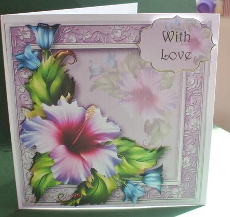Beautiful Hibiscus in Purple 8x8 Quick Topper by Christine Young