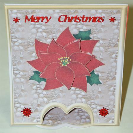 Poinsettia Drop Flap Card by Christine Dixon
