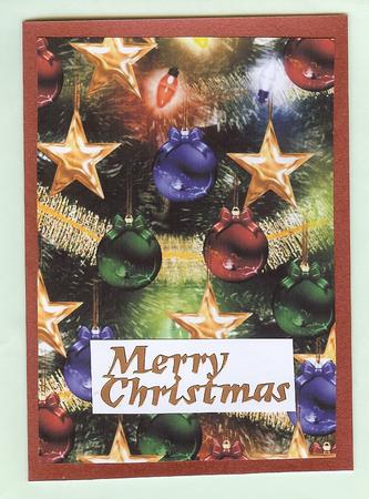 Christmas Baubles Background by Christine Dixon