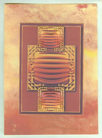 Abstract Pyramids Card Front 3 by Christine Dixon