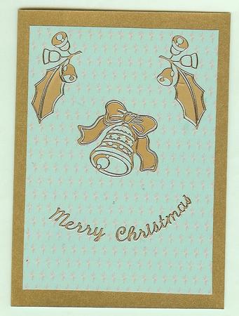 Gold Snowflake on Green Backing by Christine Dixon
