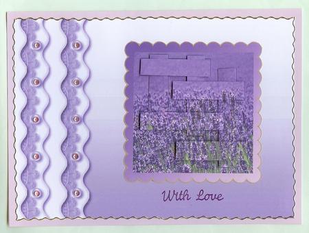 Intertwined Pyramid Fields of Lavender. Superb Finished Card by Christine Dixon