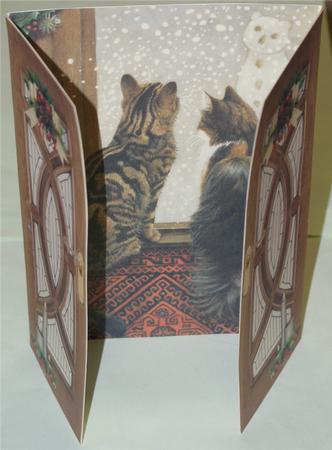 Cats Looking Out the Window, Gatefold by Christine Dixon