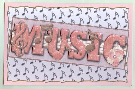 Pink Music Note Background Sheet by Christine Dixon