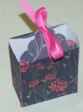 Vibrant Red Flowers on Black Tag Shaped Gift Box by Christine Dixon