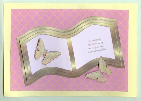 Lemon & Gold Butterfly Booksheet Card by Christine Dixon