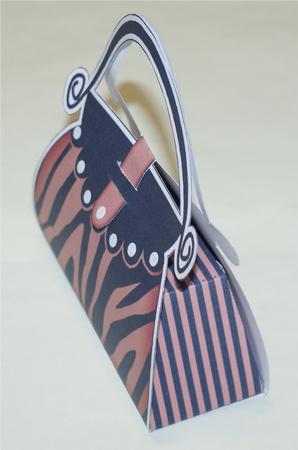 Zebra Striped Handbag Shaped Treat or Favour Box Sheet 2 by Christine Dixon