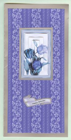 Blue Tulip Pyramid Foldback Card by Christine Dixon