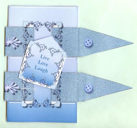 Woven Ribbon Card in Aqua by Christine Dixon