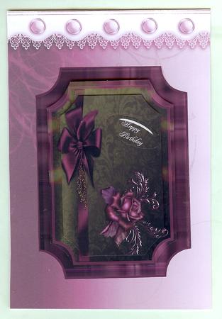 Purple Ribbon and Rose by Christine Dixon