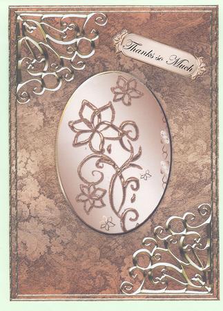 Textured Floral Card Front - Chocolate by Christine Dixon