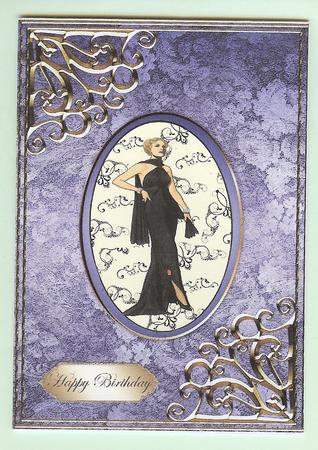 Textured Floral Card Front - Deep Blue by Christine Dixon