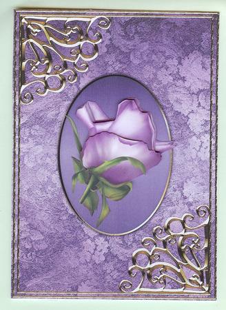 Textured Floral Card Front - Deep Purple by Christine Dixon