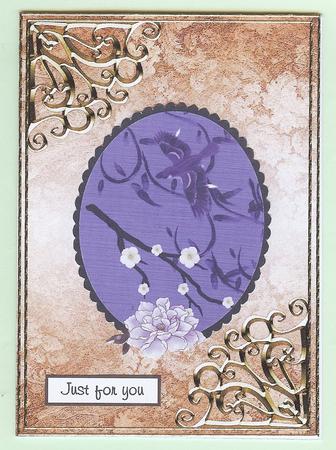 Textured Floral Card Front - Copper by Christine Dixon