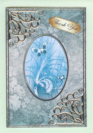 Textured Floral Card Front - Turquoise by Christine Dixon