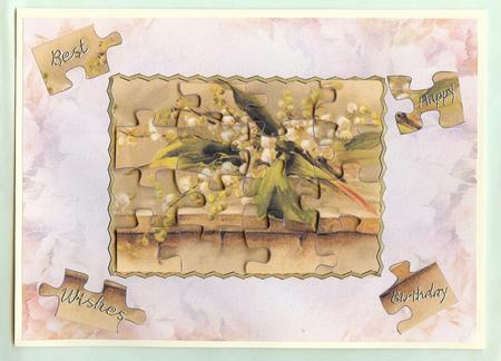 Lily of the Valley Jigsaw Puzzle Card Front by Christine Dixon