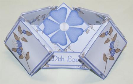 Blue Petals Double Diamond Fold Card by Christine Dixon