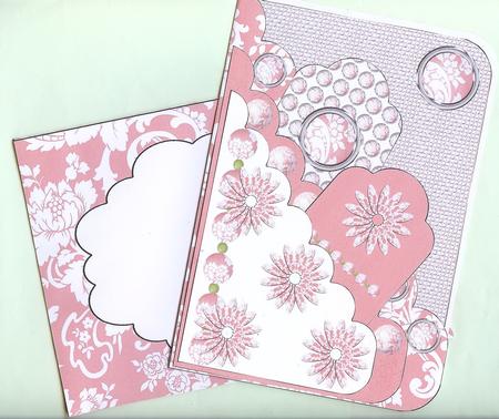 Pink Chintz Scalloped Pocket Card Kit by Christine Dixon