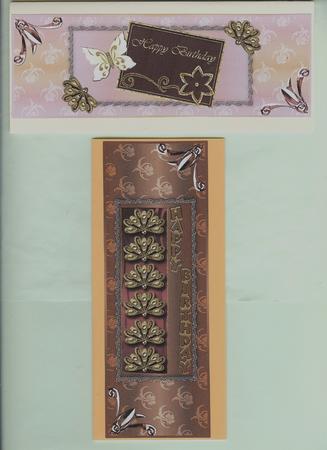 Floralia Large Dl Card Fronts - Sunrise and Chocolate by Christine Dixon