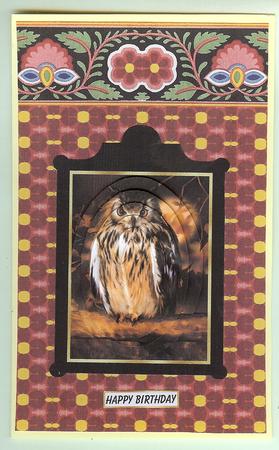 Owl Be Back Oval Pyramage by Christine Dixon