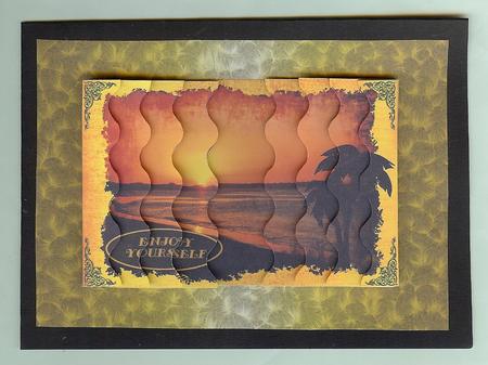 Sunset on the Water Wavy Side Stacker by Christine Dixon