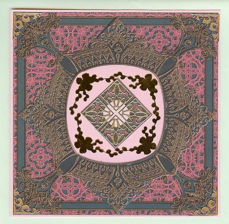Teal Pink 8in Renaissance Style Blank Frame with Minis by Christine Dixon