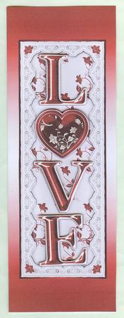 Love Large, Tall Dl Card Front and Step by Step in Red by Christine Dixon