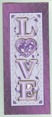 Love Large, Tall Dl Card Front and Step by Step in Lilac by Christine Dixon