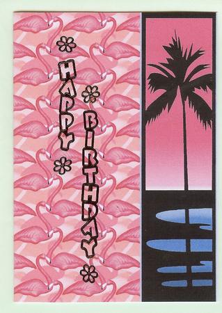 Flamingo Sunset Border Sheet by Christine Dixon