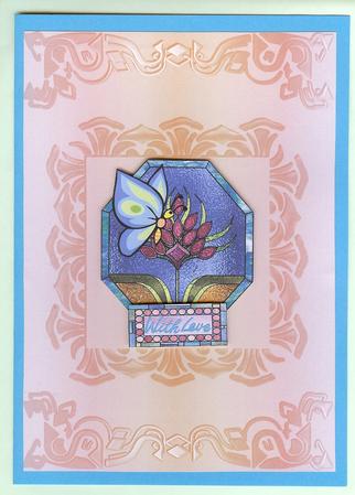 Art Deco Card Front in Sunrise by Christine Dixon