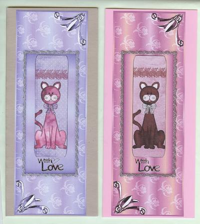 Pink and Purple Cats by Christine Dixon